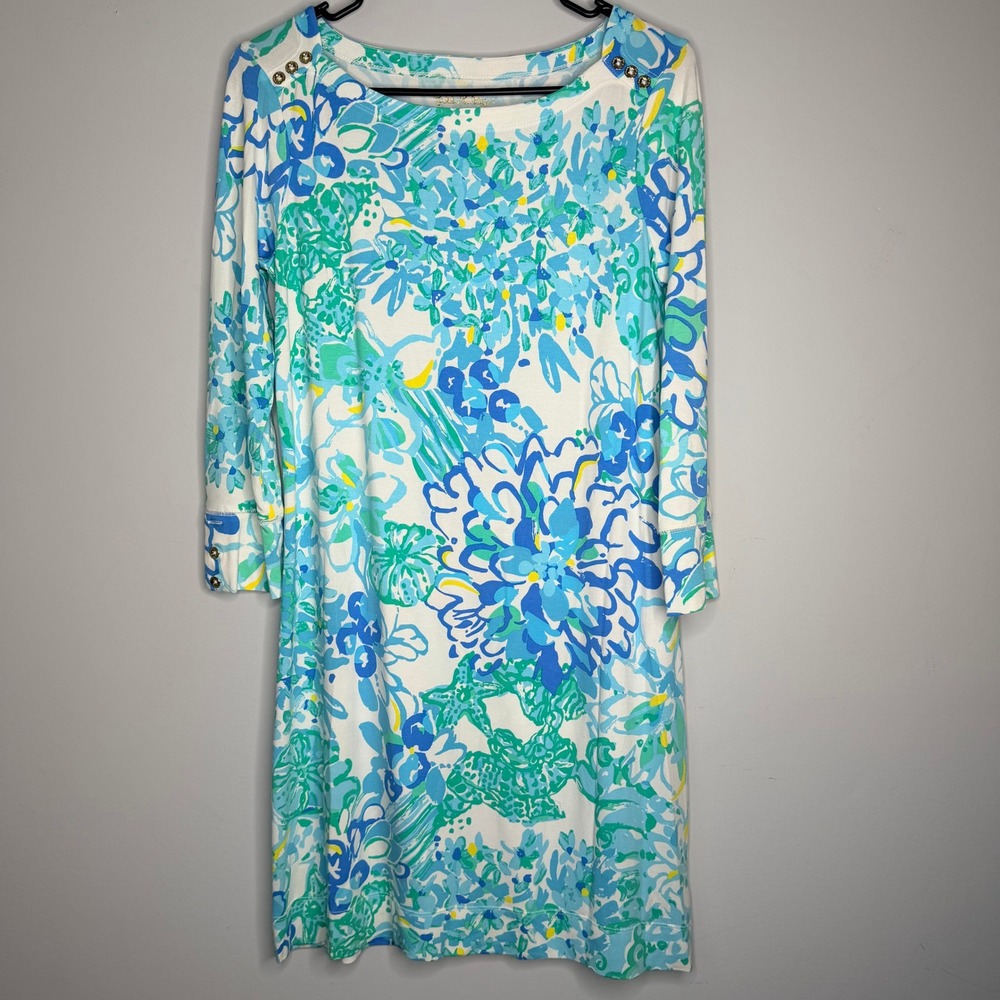 Lilly Pulitzer Sophie Dress Resort In A Pinch UPF 50+ Blue Floral Small NWT